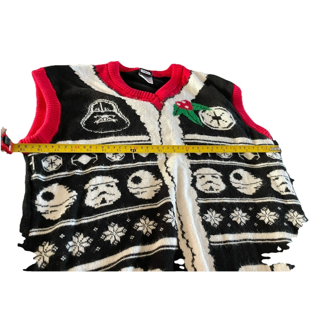 Mens Star Wars Christmas Holiday Pullover Ugly Sweater Vest Darth Vader Small - Picture 6 of 7